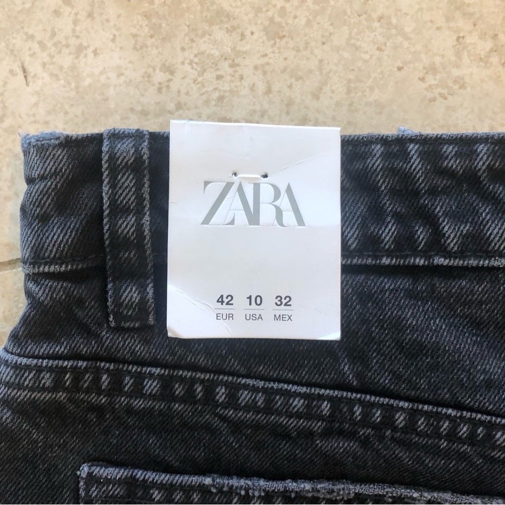 Zara black denim shorts NWT - Picture 4 of 4